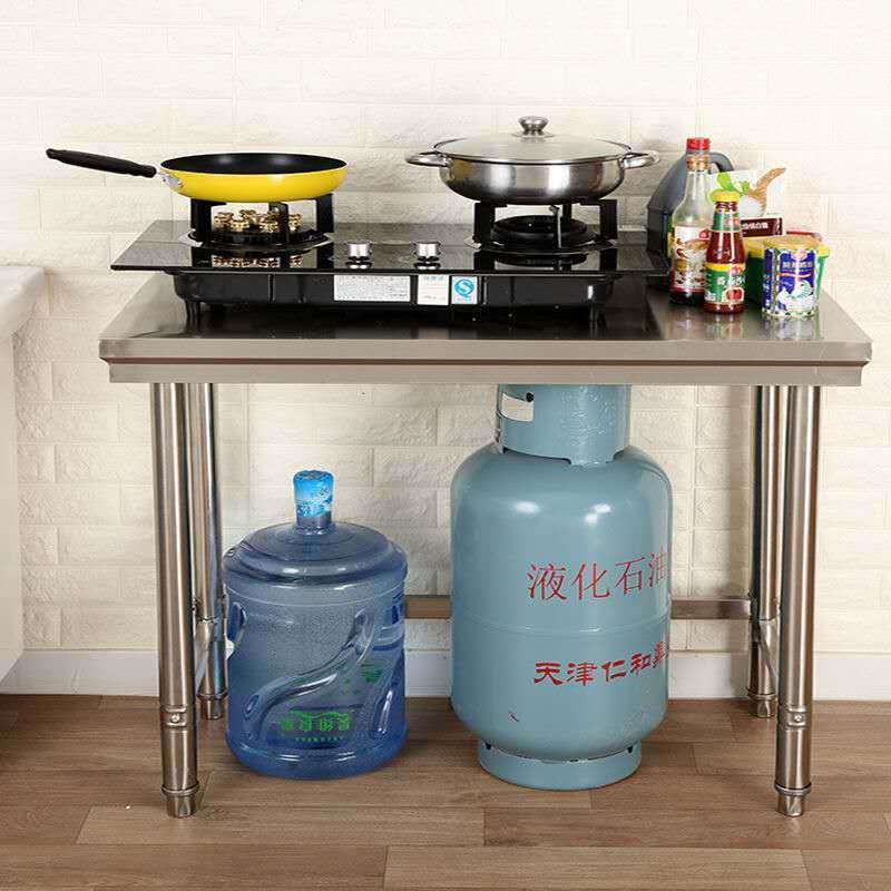 单层不锈钢工作台厨房操作台灶台架一层打荷台饭店切菜桌代之代之