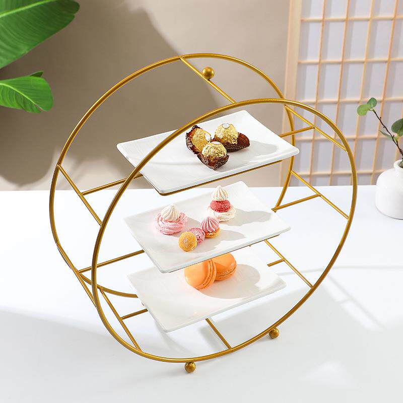 欧YEQ冷式甜品台摆件展示架婚庆点蛋糕摆台架下午茶心甜点茶歇自