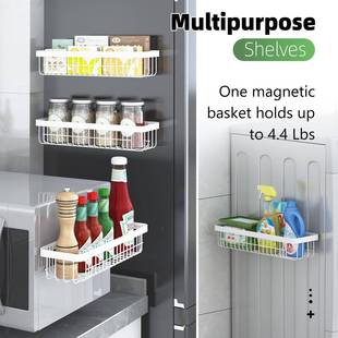 多功能厨物磁置架XZ 25020房免打孔冰性箱侧挂架厨房带挂钩调味品