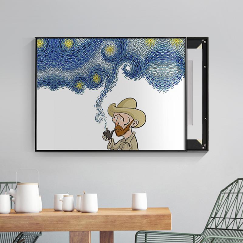 抽象梵高星空电表箱装饰画电闸盒配电箱墙上创意挂画总开关遮挡