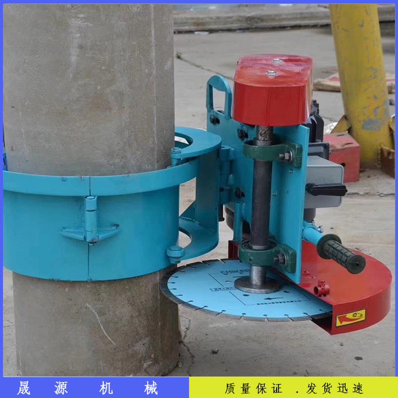 水泥管桩头桩切割机卡箍式凝土切QB桩机箍式混锯机电动破桩抱机