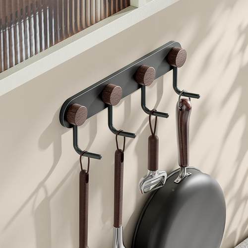 免打孔铁艺原收QRW木能单排上挂衣钩厨房墙卫生间挂钩多功整理纳