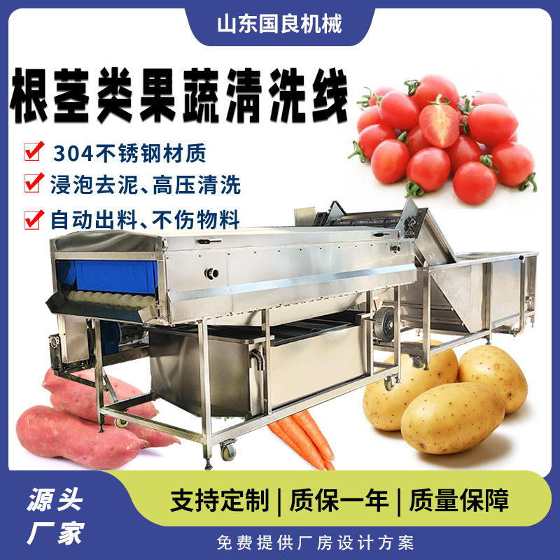 果干西梅干清洗分选流水线 芋头红薯土豆毛刷喷淋去泥机