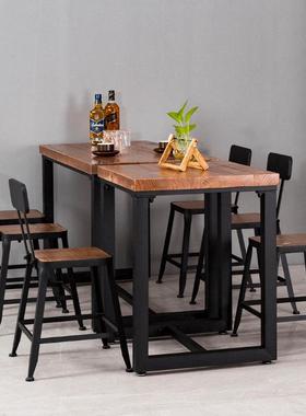实业木餐厅组商用餐桌小吃店椅VUI餐桌合美式工风餐饮经济实惠桌