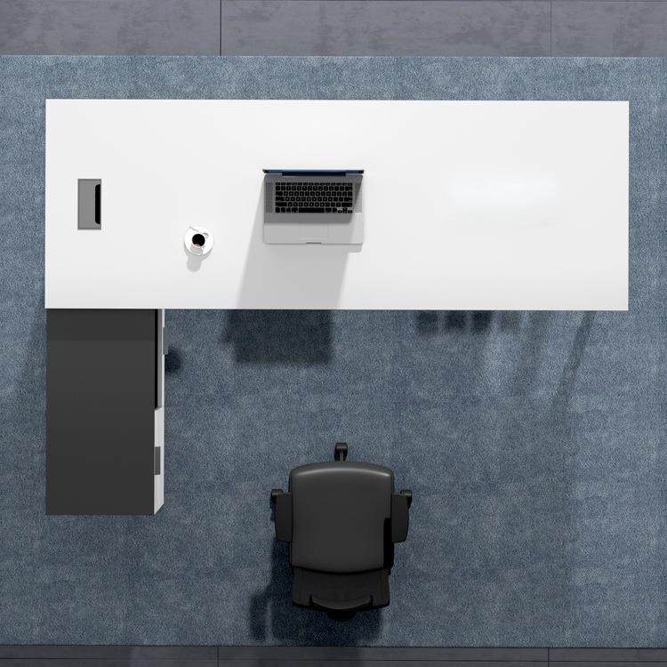 上海公桌简约办现代总时管裁经理桌尚黑FMO白办公桌椅主桌板式大