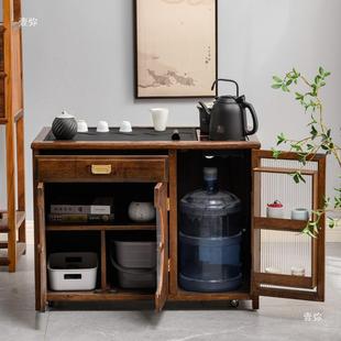 茶吧机一体GFM式 家用壶一体新中烧边水壶移动几 柜中木茶台式