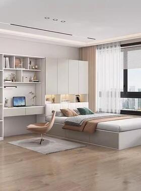 全实木生态板衣UYS柜榻榻功桌米书一体小户床型组合床书柜多能简