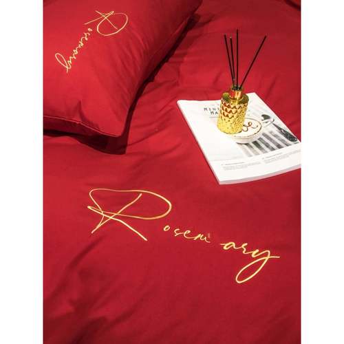 结四房件套大婚红色婚庆嫁婚被套床单简约床上用品NAJ婚床被单出