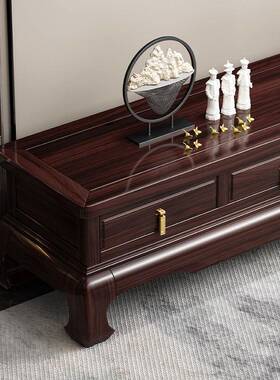 实木新中式大全小户型客厅金乌木电EEL视柜新茶几古典中式