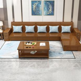 中现代简约橡胶木沙发组合客户厅家具新冬夏两用沙DNL发小型沙式