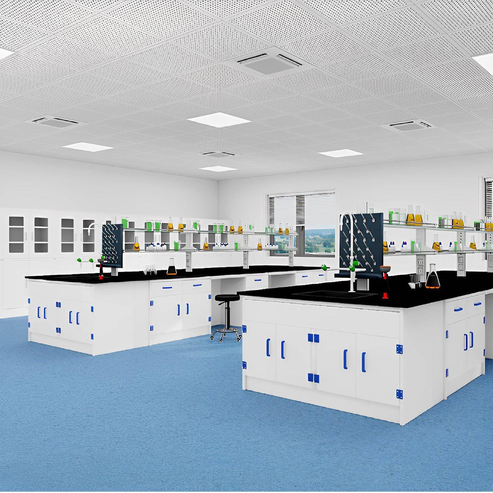 验工作台操全钢实验台化验室作室台PP边台钢木中实央台通风橱CXV