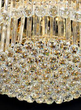 新款灯S金豪华89316厅水晶圆形吸室顶灯卧客创意大气温馨灯具灯饰