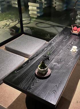 北木碳化木KPS板黑桌面板桌红橡木实木原木台色面板餐大蜡板定制