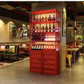 工业风柜复古酒架集装 酒OCB箱多隔断柜铁艺酒吧落地式 酒庄层展货