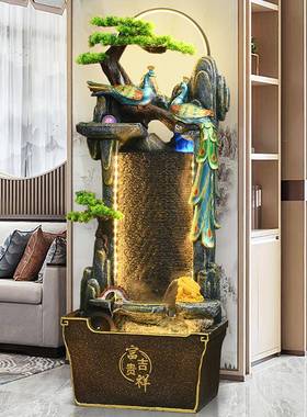 假山流水饰摆件循环水鱼缸QRE水落地招财景造景别墅庭院阳台厅装