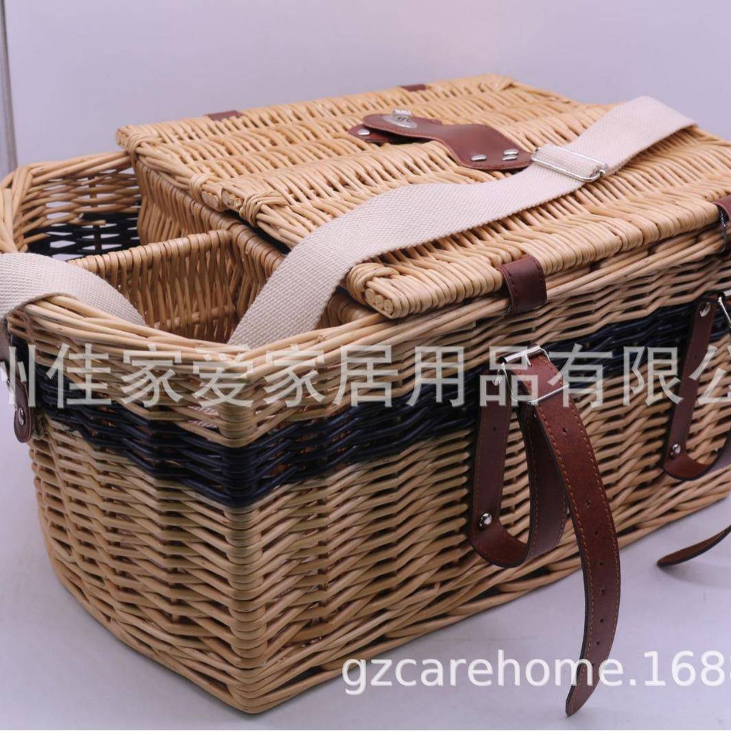 柳条编织品营质野餐篮盖户外露餐用提篮水纳果篮收郊游收YCL-4533