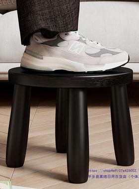 实木小凳子儿客黑色矮凳幼园小板凳儿童小木EAE凳家纯用茶几厅圆