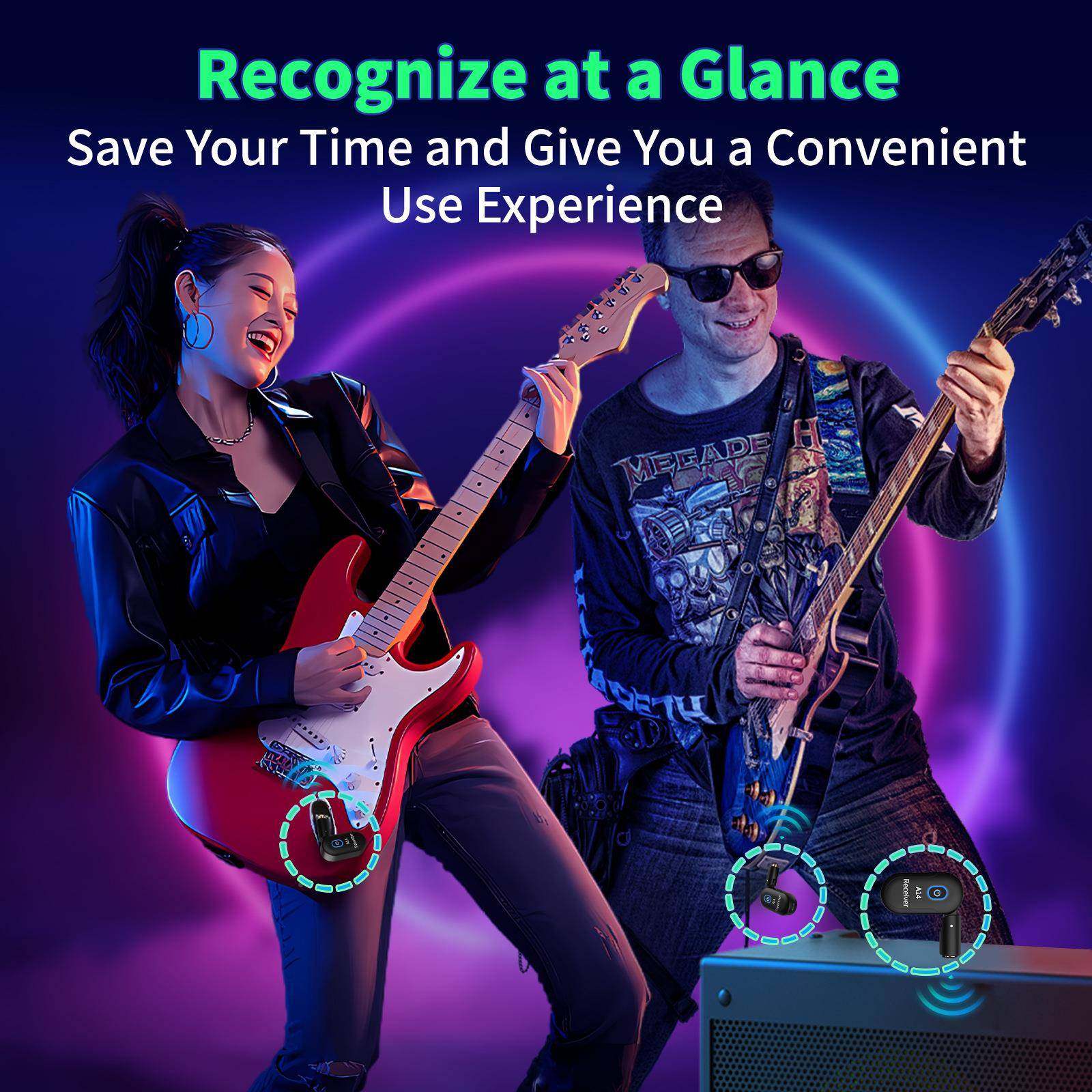 A1-42乐无收线音频发器吉他音频系NOS统电贝斯吉他拾器音器接收器