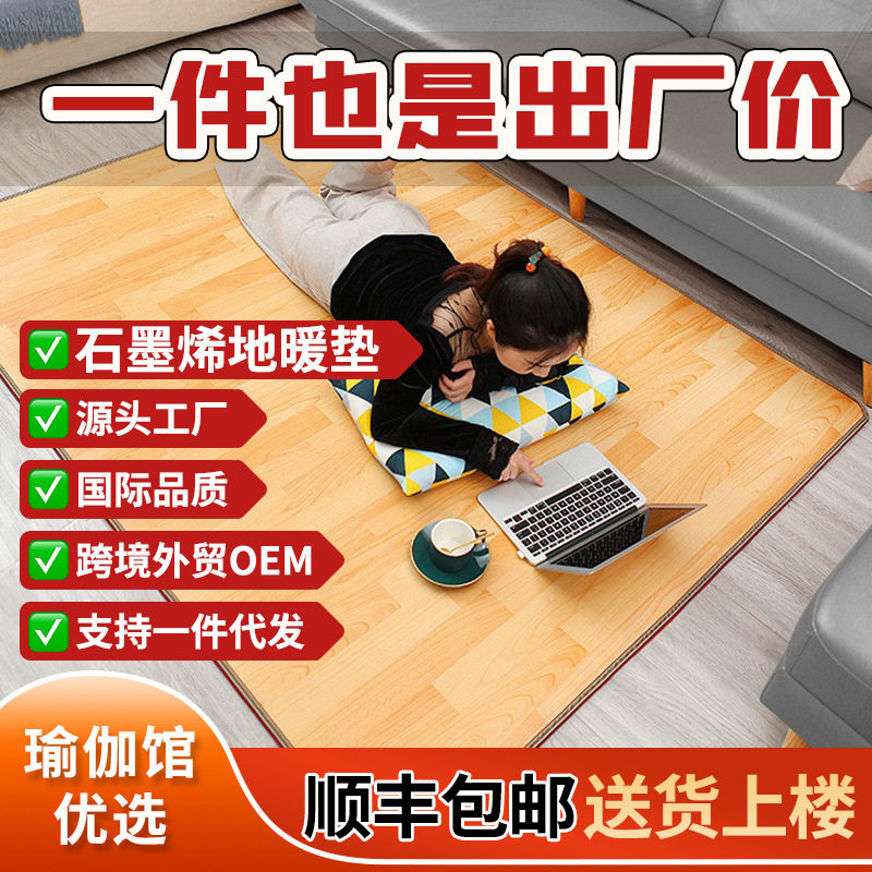 碳晶地暖垫发热家用移动暖脚地热垫客厅石墨烯电加热地垫加热地毯