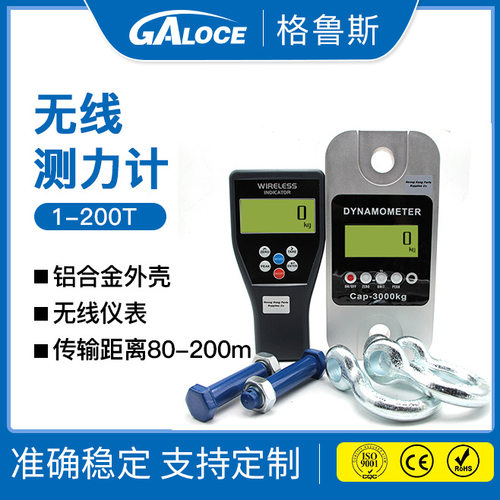 GWD200 数字式无线测力计 塔吊码头吊钩秤拉力计 配手持仪表 5吨