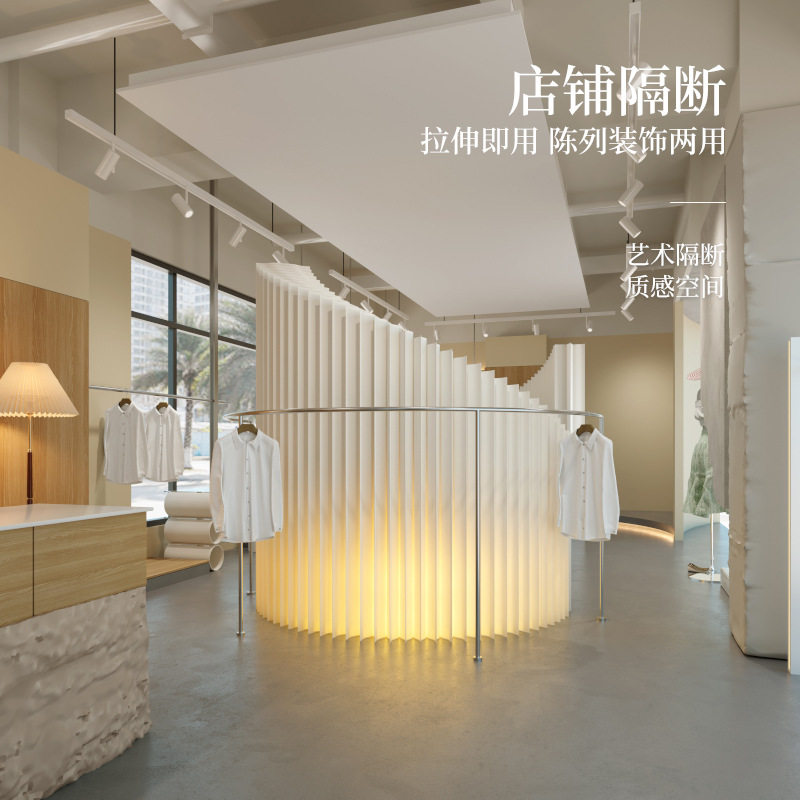 源头厂家发光款隔断屏风办公商用服装店隔板餐厅折叠移动纸屏风