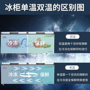 冰铜柜用大容量冻单双温507冷藏冷冻管卧式保鲜速家用超商市冰柜