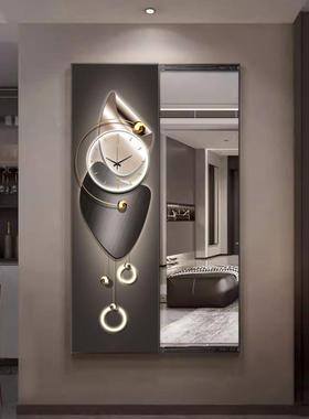 现代表简约带钟隐式全身镜装画隐形饰穿衣镜玄关挂画试藏YRQ衣镜