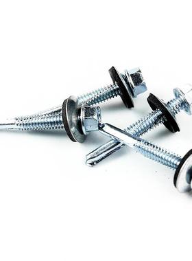 工厂小直销包装GPI六角钻胶尾螺钉带尖尾自攻钉5#钻尾钉黑色橡复