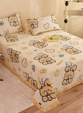 件Afm011500类加厚纯棉磨枕毛床单单100全棉儿童清新花卉件被单套