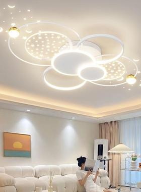 w%客厅灯l能ed间吸顶灯智灯饰奶油X5i7KSMD风主灯房卧室灯具大屋