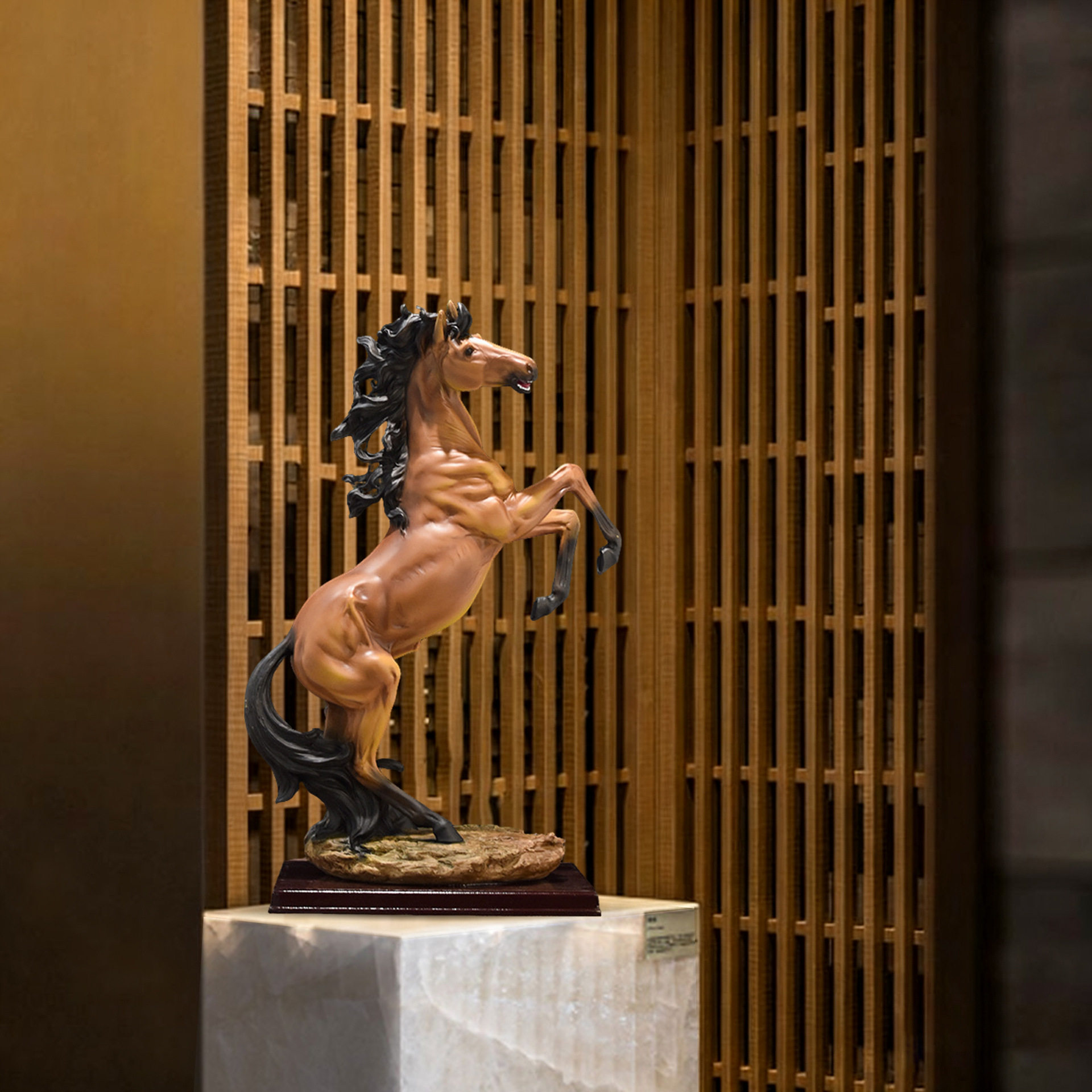 跨境现代大号仿真站立马树脂工艺品摆件展厅办公室家居装饰品雕塑