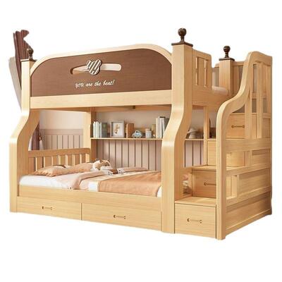 上下床双层床多大功能全实木IWJ高低木床母儿童床上下铺子床人两