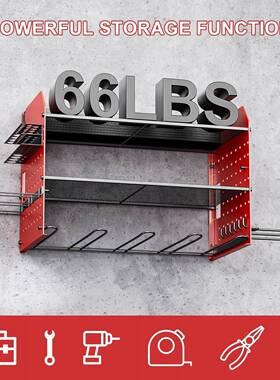 电动工具收纳6个盒钻挂头支TUZ架壁式,3层车库工具,收纳盒重型支