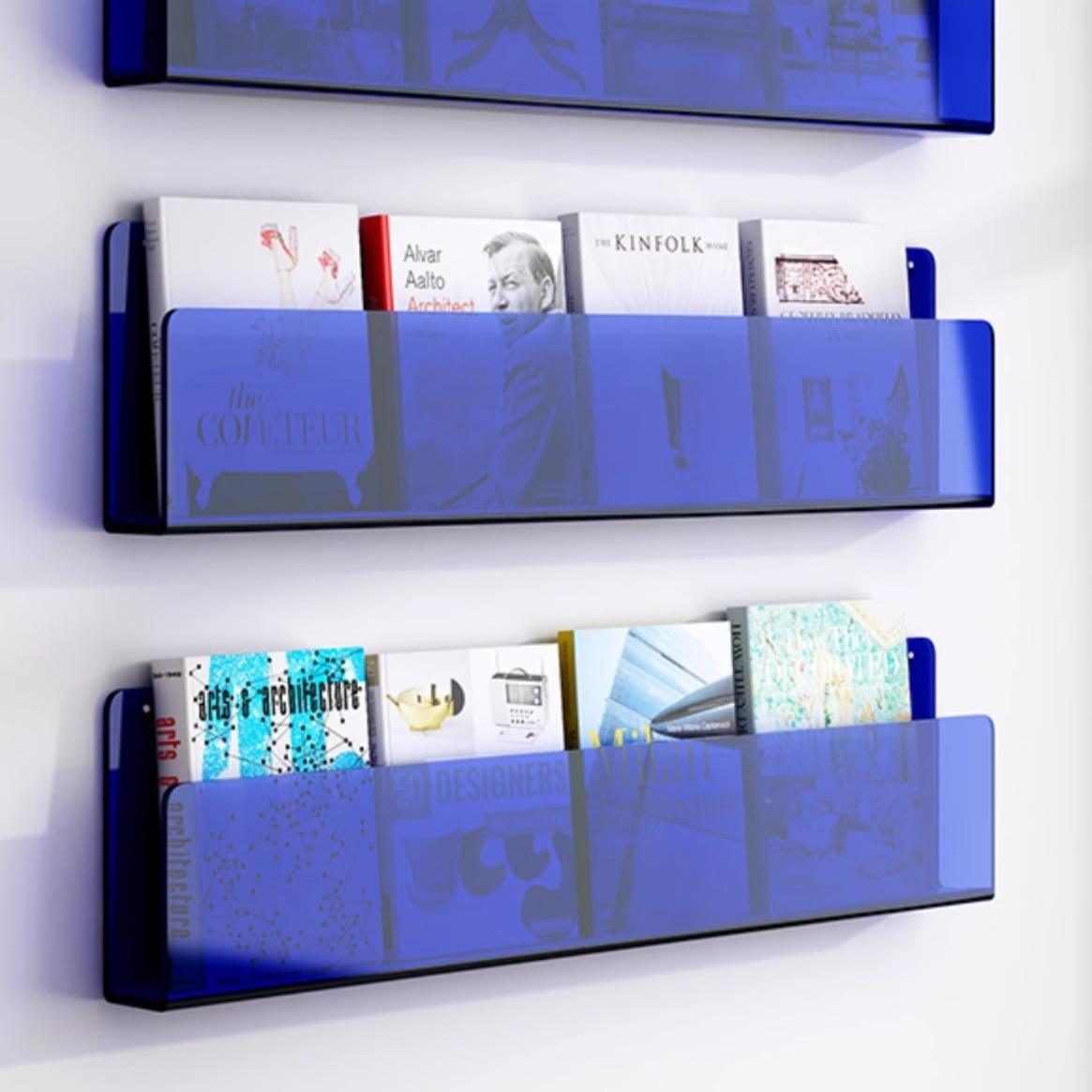 墙面家书架展示架用沙后置物架透明一字板绘杂本志thj#loyl架儿发