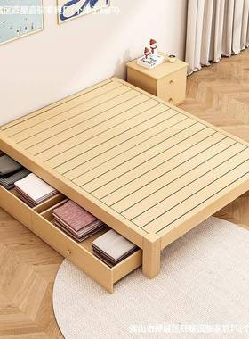 榻人榻米mmy78726床实木床板无床头排单人床骨架床架子双床家用架