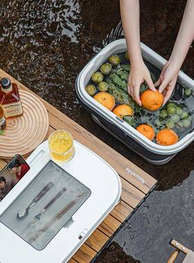 可折叠野餐篮AL102578便携式大容多能户外露折功叠收量营纳箱水桶