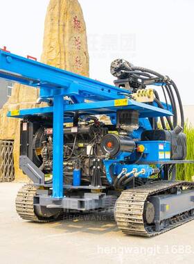 缸桩伏打机履带打桩机VJP光伏引孔钻机光伏板打桩机6山光地光伏钻