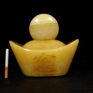 天然黄玉石宝摆MPQ件风元水球圆球厅办公室客酒柜装饰家居饰品