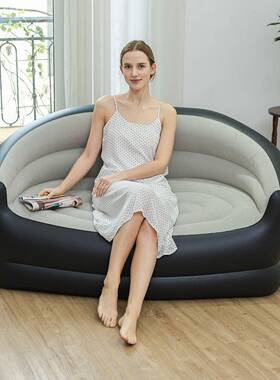 懒人躺椅气垫床便露营折休闲充气沙发携户外跨境双人沙ltao1027叠