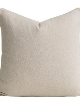 现沙代何约灰色几发抱枕客厅靠枕羊毛混纺素雅靠垫民宿PGF酒店靠