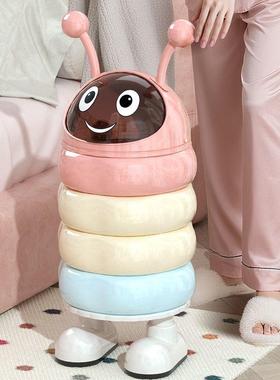 F6Q创厅意新款高颜用值垃圾桶家卧室KTL大容量客带通盖纸篓厨房卡