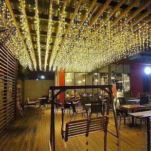 LIJOED冰灯窗帘瀑布灯彩灯闪灯灯串商场门头装饰星星灯挂灯厂条家