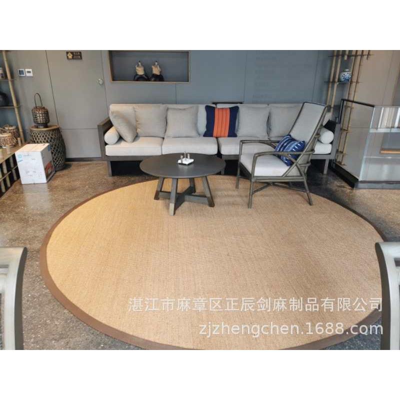 小纹系列汗蒸罗垫式剑麻地毯客日厅榻米植物纤LSU维榻麻地垫