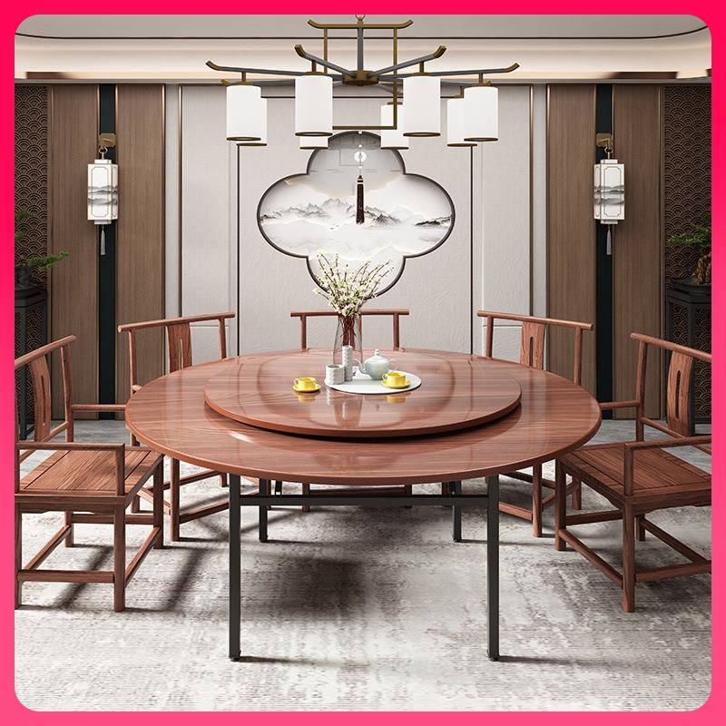 G3YN可折叠餐桌桌实木桌圆桌面板家用子10人吃饭园IFN台面商用中