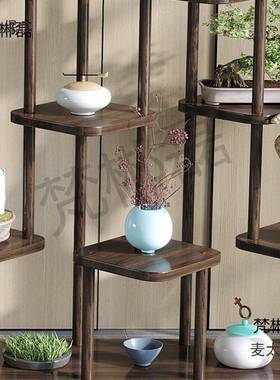 花阳架置厅物架台实木麦多层47217落地式家用客中式花台多肉绿萝