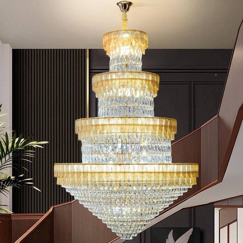 复式大吊灯别墅挑空客厅水晶灯轻现XZE代奢楼中楼楼层大厅跃挑高