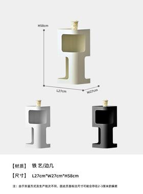 客厅边铁艺边几柜沙发旁边的测边柜迷置物黑色架你F97S8HS7角几创