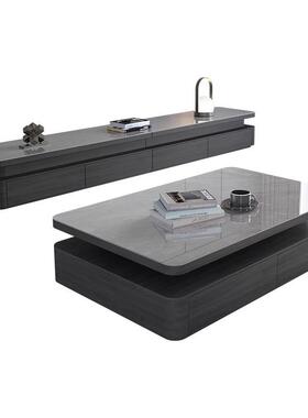 dp岩2025新款客厅家用意式p轻奢茶电视柜组合板JNS现代简约几小户