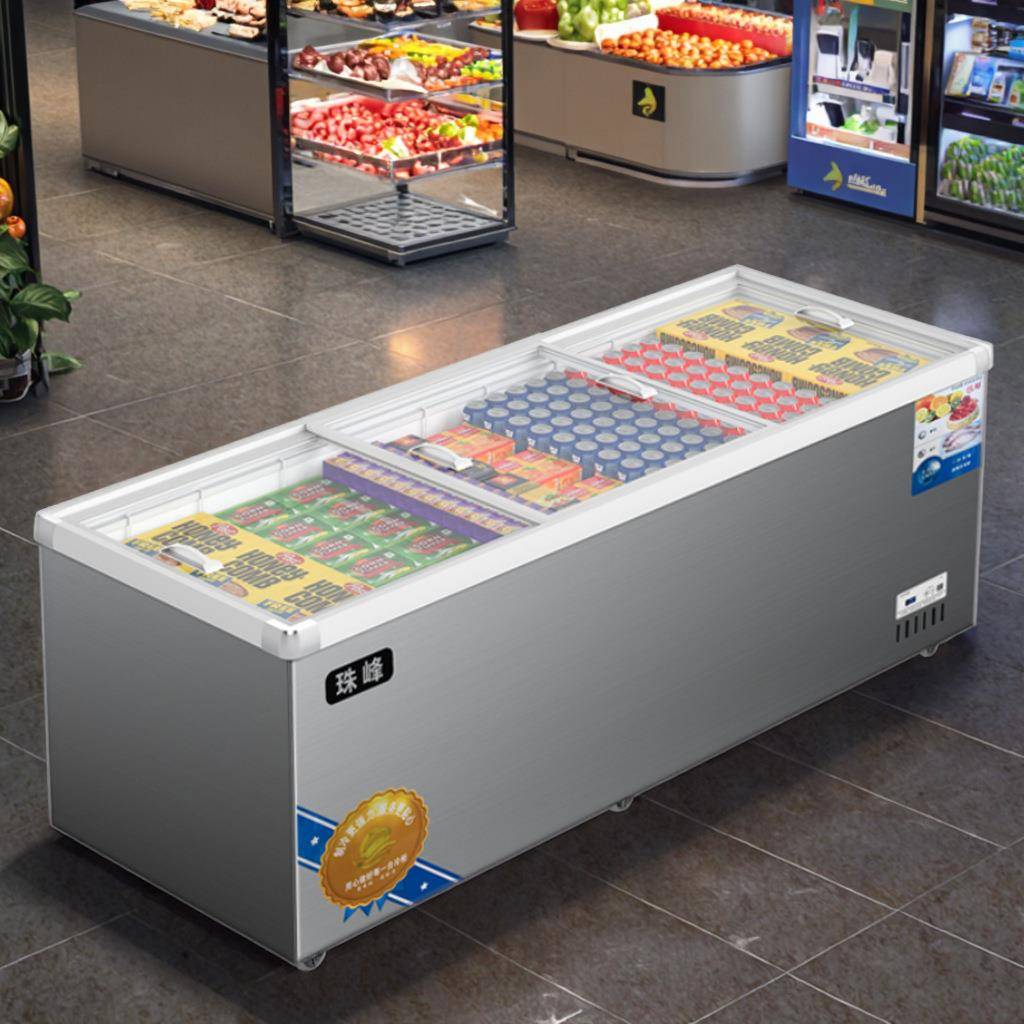 大容量超市冻肉冰柜保鲜柜冷藏冷冻展示柜商用家用冷柜卧式便利店