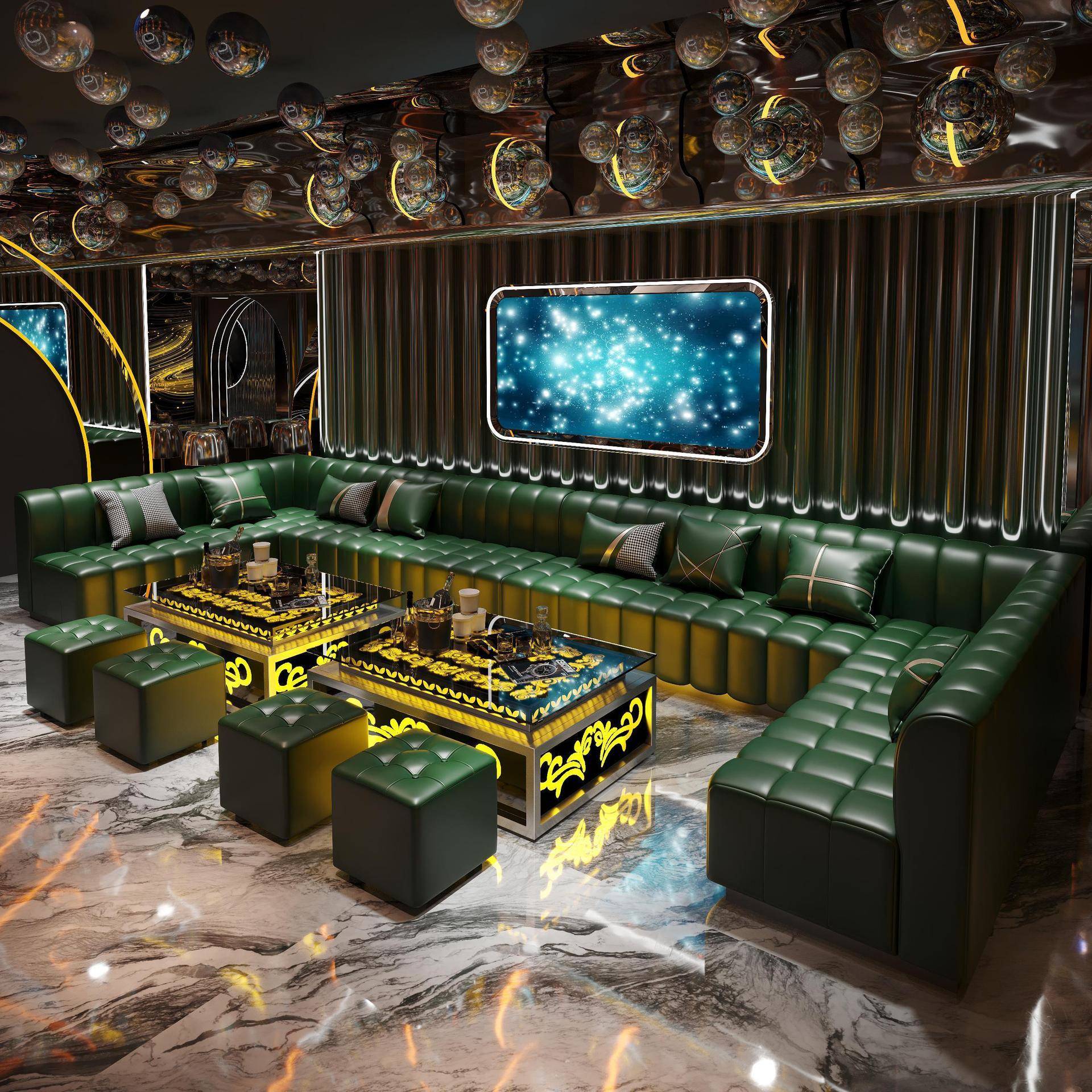 ktv沙发私人影院酒吧夜总会包厢港式轻奢清吧歌舞厅茶几沙发组合